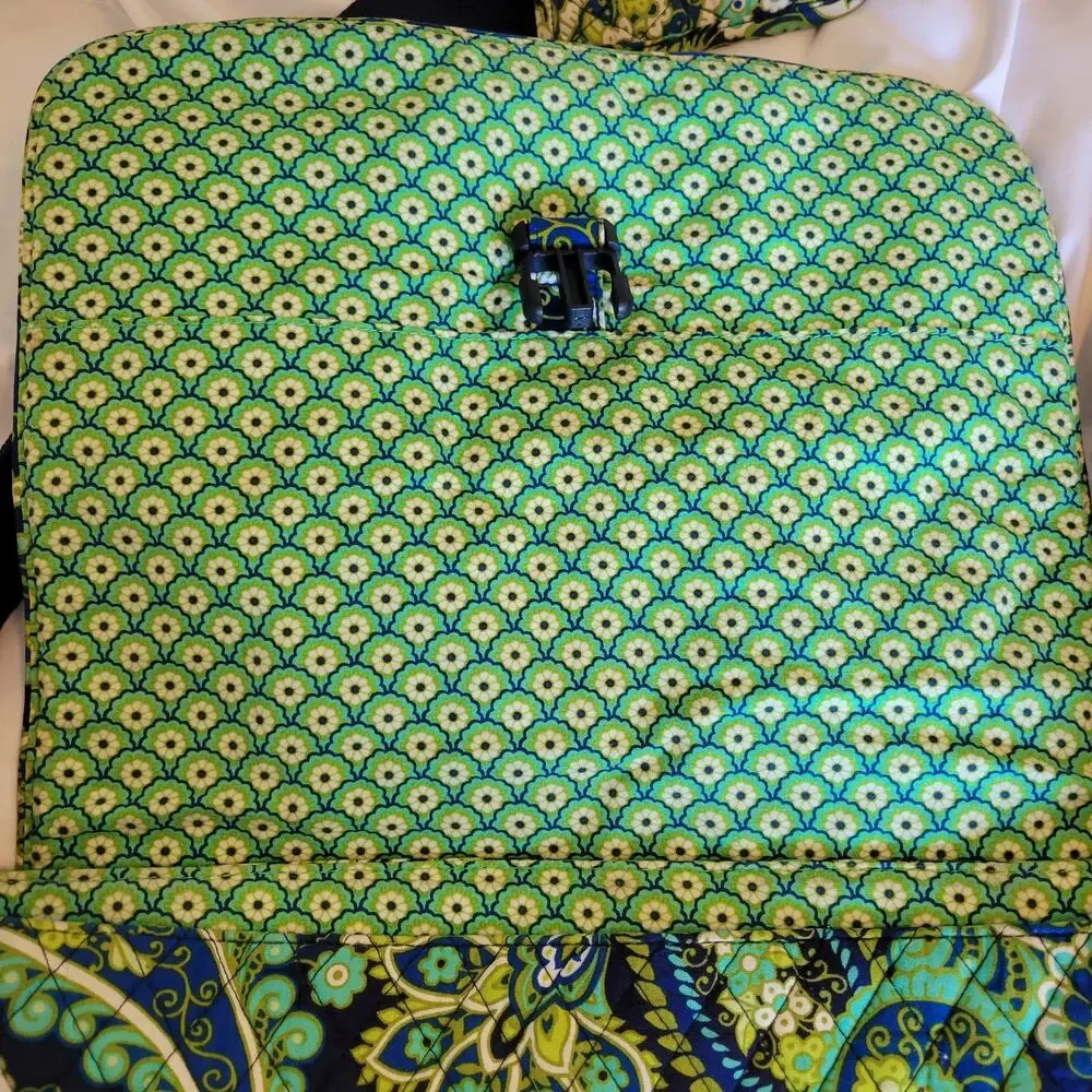 Vera Bradley Large Briefcase Computer Crossbody Bag Rhythm & Blues Pattern 16x11